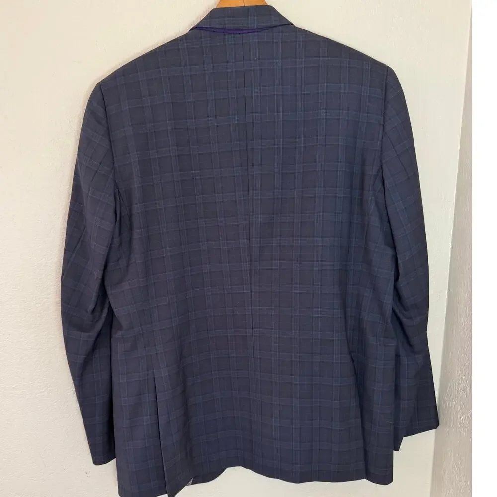 Men's Ted Baker‎ London Endurance Navy Plaid Dress Jacket Blazer Sz 40R
